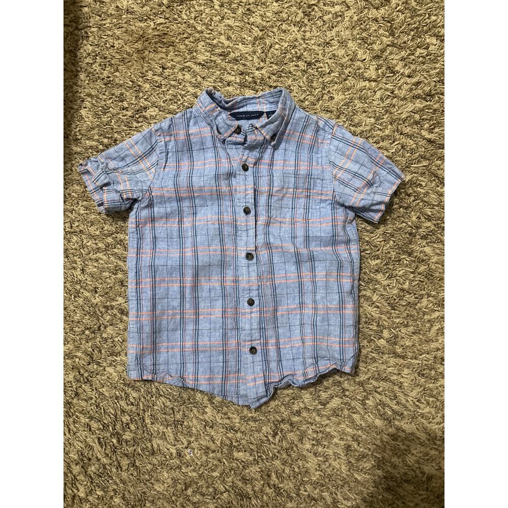 Janie and Jack Button Down Shirt Top 5 Linen Blend